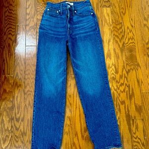 Madewell The Perfect Vintage Straight Jeans Women's Size 25 Blue Denim